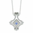 Transforming Blue Simulated Tanzanite CZ Necklace with Simulated Diamond CZ. N4208TZ