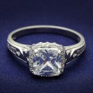 TS019 - Rhodium 925 Sterling Silver Ring with AAA Grade CZ in Clear