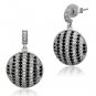 TS069 - Rhodium 925 Sterling Silver Earrings with AAA Grade CZ in Jet Default Title