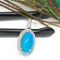 Turquoise PGenuine Sleeping Beauty Turquoise Pendant Gemstone Pendant 0.90' x 0.45' Default Title
