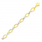 Twisted Oval Chain Bracelet in 14k Two Tone Gold