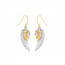 Two-Tone Wing Drop Earrings in 10K Gold D110156