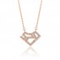 Valentine's Day CZ 520 Letters 925 Sterling Silver Necklace Rose Gold