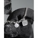 Vintage Asymmetry Curb Figaro Chain Love Drop 925 Sterling Silver Bracelet Vintage