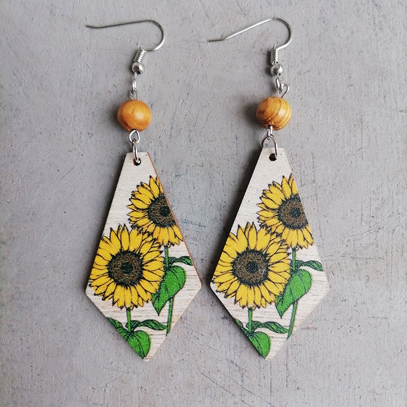 Vintage Boho Sunflower Earrings 2