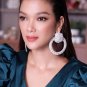 Vintage Exaggerated Alloy Set Rhinestones Round Earrings black