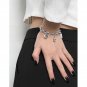 Vintage Good Luck Letters Star Smile Chain 925 Sterling Silver Bracelet Vintage