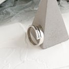 Vintage Keep Smile Letters 925 Sterling Silver Adjustable Ring Rhodium