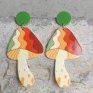 Vintage Mushroom Earrings Daisy Rainbow Smiley Flower Earrings 1