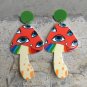 Vintage Mushroom Earrings Daisy Rainbow Smiley Flower Earrings 2