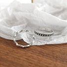 Vintage Twisted Wave Beads 925 Sterling Silver Adjustable Ring Wave Ring