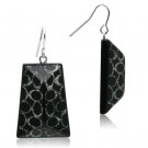 VL020 - IP rhodium (PVD) Brass Earrings with Synthetic Synthetic Stone in Jet Default Title