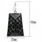 VL020 - IP rhodium (PVD) Brass Earrings with Synthetic Synthetic Stone in Jet Default Title