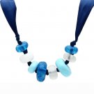VL023 - Resin Necklace with Synthetic Synthetic Stone in Multi Color