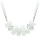 VL024 - Resin Necklace with Synthetic Synthetic Stone in White