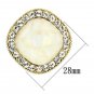 VL067 - IP Gold(Ion Plating) Brass Earrings with Precious Stone Conch in White Default Title