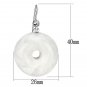 VL068 - IP rhodium (PVD) Brass Earrings with Synthetic Synthetic Stone in White Default Title