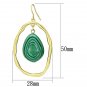 VL072 - IP Gold(Ion Plating) Brass Earrings with Synthetic MALACHITE in Turquoise Default Title