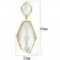 VL075 - IP Gold(Ion Plating) Brass Earrings with Synthetic Synthetic Stone in White Default Title