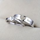 Wedding Love You Forever Heart 925 Sterling Silver Adjustable Promise Ring Women