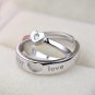 Wedding Love You Forever Heart 925 Sterling Silver Adjustable Promise Ring Women