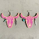 Western style wood wood earrings 1
