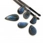 Wholesale 7 Pcs Labradorite CaboWire Wrapping Jewelry Supplies Drop Shape 24mm-35mm Default Title