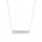 Wide Bar Necklace with Cubic Zirconia in Sterling Silver
