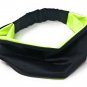 Wide Yoga Headband; Sports Running HeaWorkout Headband for Gym Stretchy Sweat Headband Neon Black