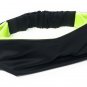 Wide Yoga Headband; Sports Running HeaWorkout Headband for Gym Stretchy Sweat Headband Neon Black