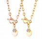 Women Stainless Steel Multilayer Necklace, Heart Pendant Chain Link Toggle Clasp Necklace Rose Gold