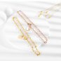 Women Stainless Steel Multilayer Necklace, Heart Pendant Chain Link Toggle Clasp Necklace Rose Gold