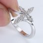 Women&Men's Elegant Gold Plated Criss Cross Zircon Ring Fashion Accessory Gift