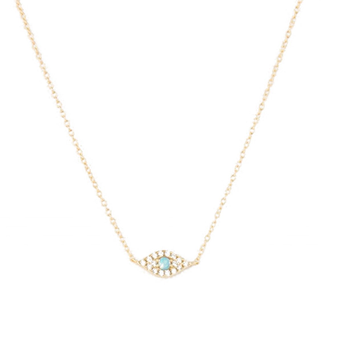 Women's Evil Eye Pendant Necklace Crystal Jewelry Necklace Blue