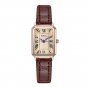 Women's Life Waterproof Student Simple Quartz Rectangle brown