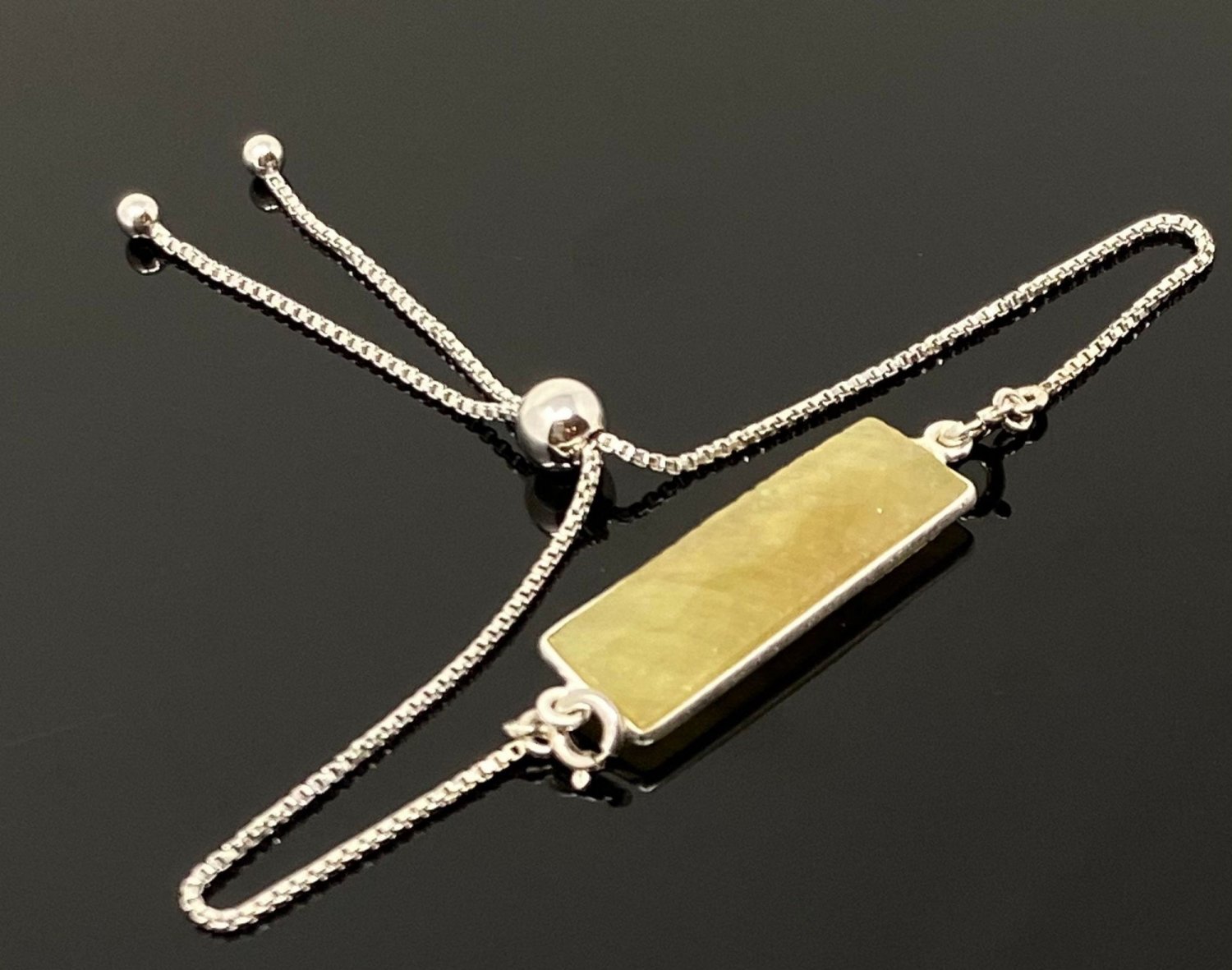 Yellow SSterling Silver Bolo Bracelet Layering Bracelet November Birthstone Jewelry Default Title