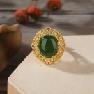 Yongrong collection 925 silver Jasper ring green