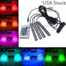 RGB Colored LED Glow Interior Car Kit Under Dash Foot Floor Seat Accent Light -a