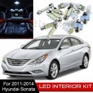 8pcs Interior LED Light Bulbs Package Kit for 2011-2014 Hyundai Sonata White