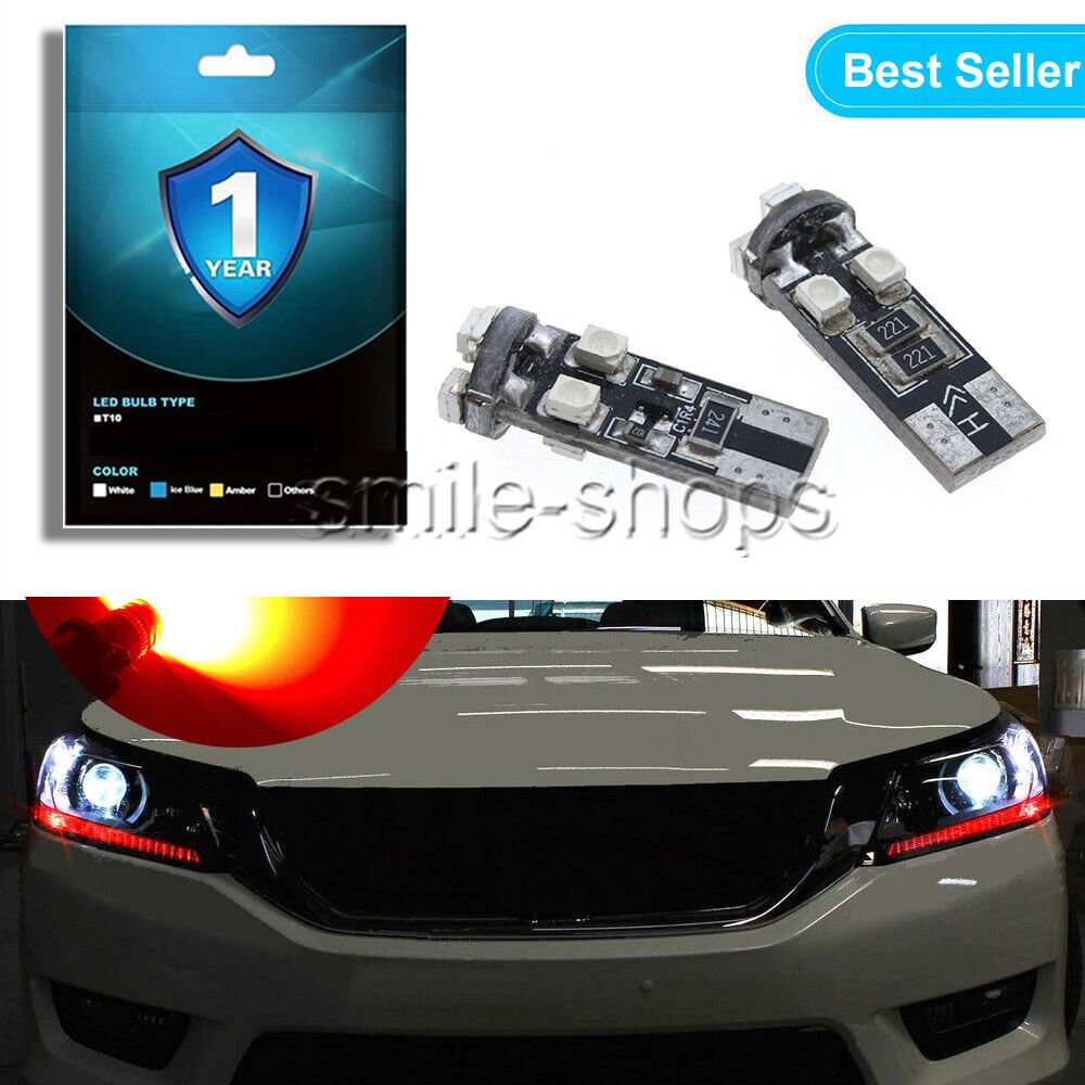 8SMD Red LED Light Headlight Strip Bulbs Lights For 2013 2014 2015 Honda Accord