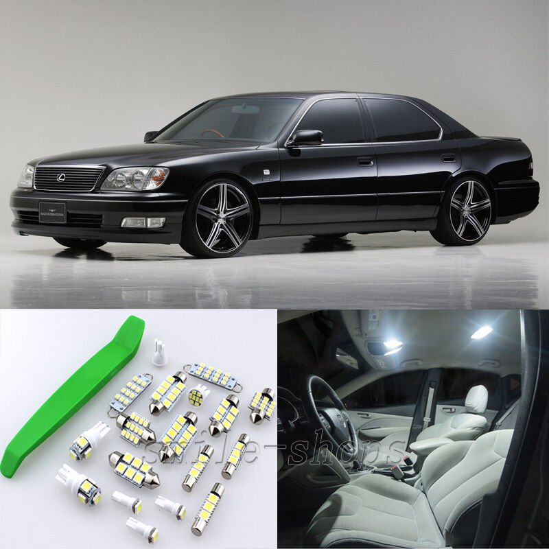 White 17pcs Interior LED Light Kit for 1995-2000 Lexus Ls400 + Free Tool