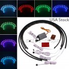 4pcs 7 Color LED Strip Under Car Tube underglow Underbody System Neon Lights Kit