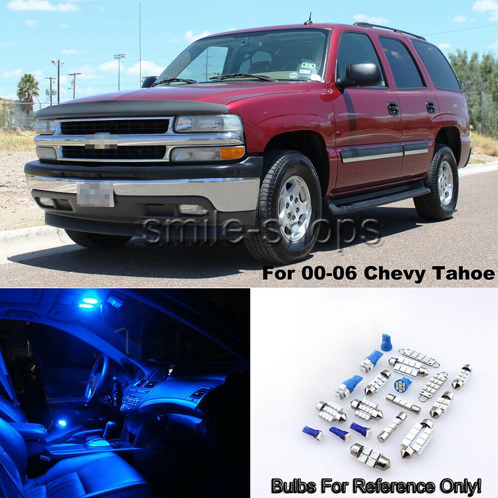 20x Cool Blue Car Interior LED Lights Bulb Package Kit For 00-06 Chevy Tahoe