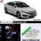 Pure White LED Interior Lights package kit For 2016-2018 2019 Honda Civic + Tool