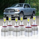 H11 9005 LED Headlight + 9145 Fog Light Bulbs For 11-17 RAM 1500 2500 3500 White