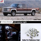 2 Map 1 Dome White LED Car Interior Lights For 88-98 Chevy Silverado/GMC Sierra