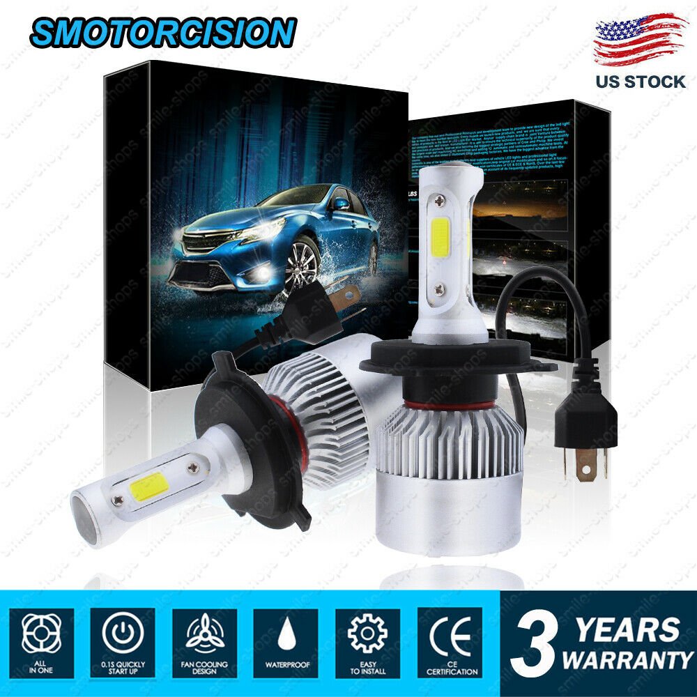 2x H4 9003 210000LM Car LED Conversion Headlight Hi/Low Beam 6000K Bright White