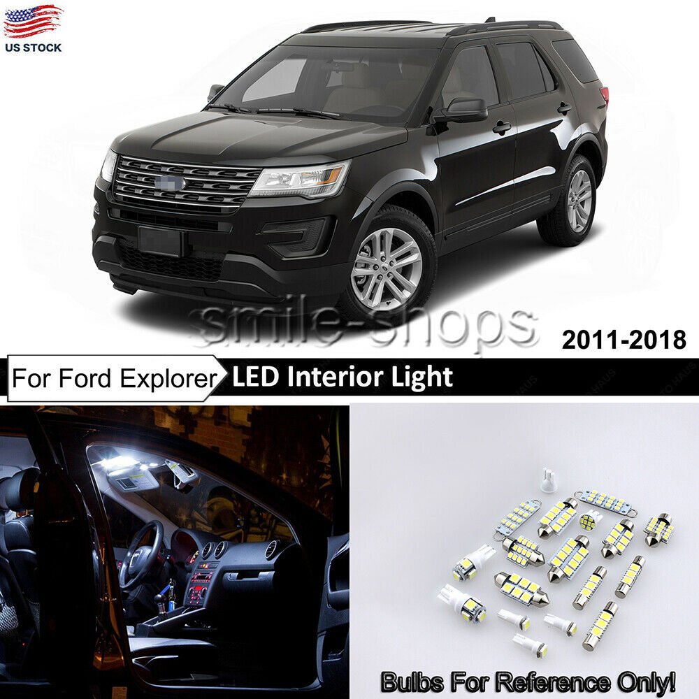 11X Pure White LED Lights Interior Package kit For 2011-2017 2018 Ford Explorer