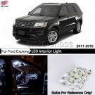 11X Pure White LED Lights Interior Package kit For 2011-2017 2018 Ford Explorer