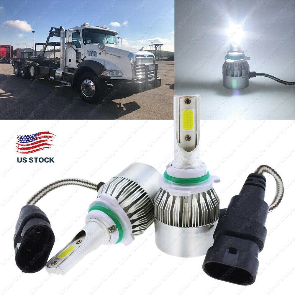 Pair LED Headlight 195000LM Conversion Kit Bulb For Mack Granite CXU 2007-2015